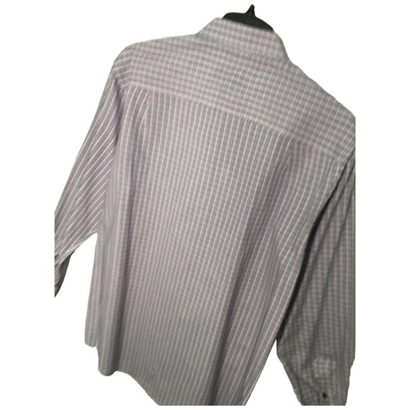 Tasso Elba Men’s Button Down Plaid 100% Cotton Long Sleeve Pocket Purple L - Picture 6 of 10